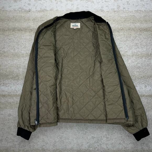 Vintage 90s Redhead Puffer Jacket Mens XL Olive Green Polyester Insulated Zip - Picture 2 of 4